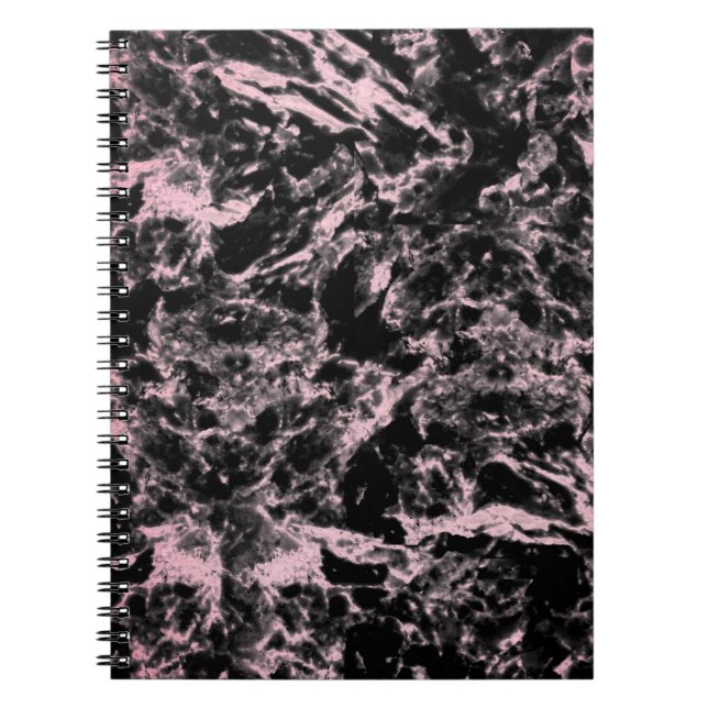 Carnet Marbre rose et noir  (Devant)