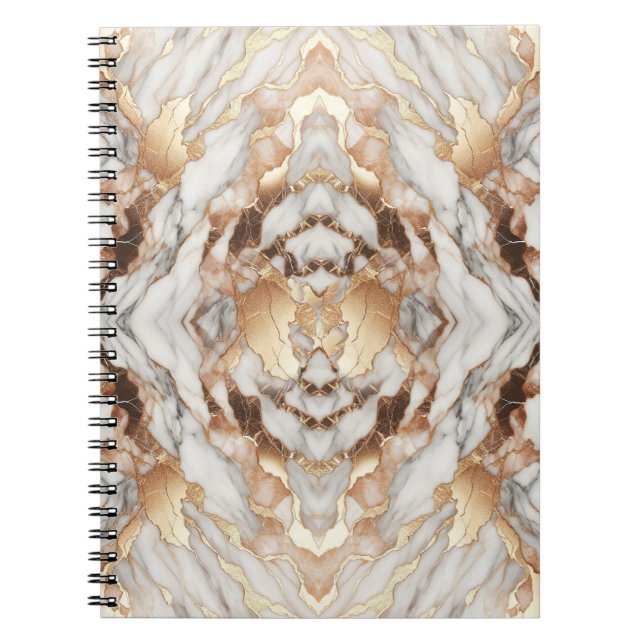 Carnet Marbre Tendance Luxueux Or Rose Glam (Devant)