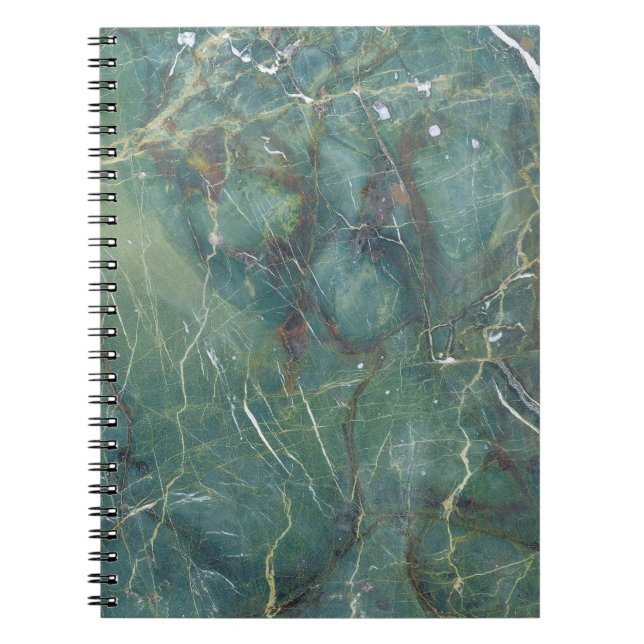 Carnet Marbre vert de Malachite Texture détaillée (Devant)