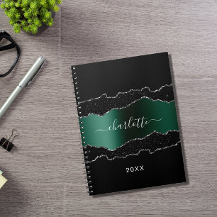 Carnet Marbre vert émeraude noir nom de la parties scinti