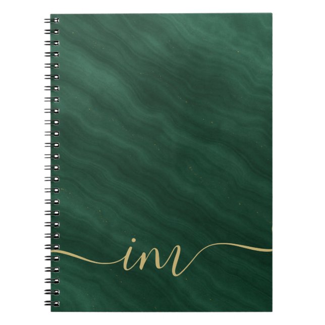 Carnet Marbre vert moderne Abstrait avec or - (Devant)