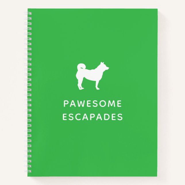 Carnet Marcheuse de chien et souris d'animal vert (Devant)