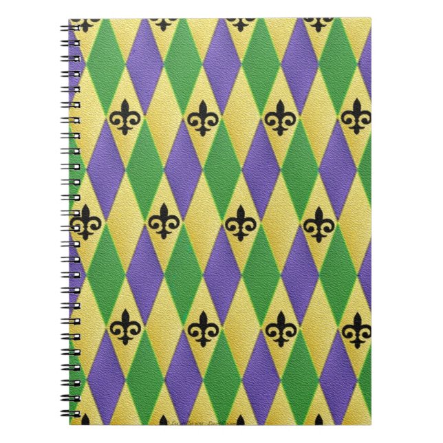 Carnet Mardi Gras Arlequin Fleur De Lis (Devant)