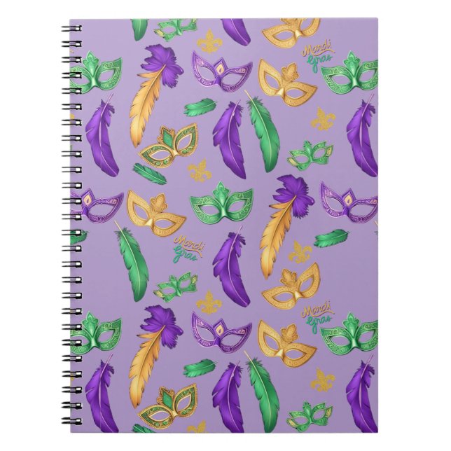 Carnet Mardi Gras coloré à motifs  (Devant)