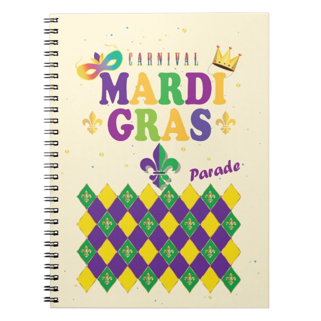 Carnet Mardi Gras Fleur de Lis Motif (Devant)