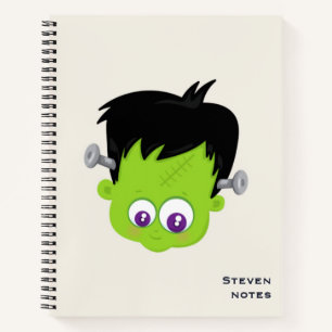 Carnet Mare Green Frankenstein Monster face Halloween
