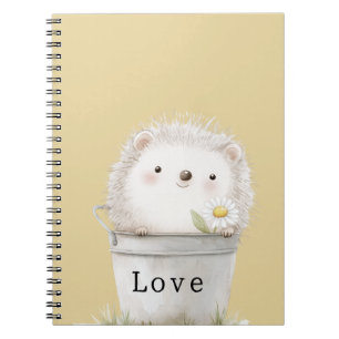 Carnet Marguerite Fleur de Pissenlit Jaune Doré Hérisson 