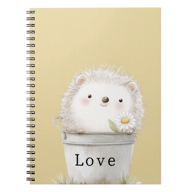 Carnet Marguerite Fleur de Pissenlit Jaune Doré Hérisson  (Devant)