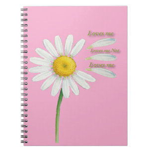 Carnet Marguerite "Je t'aime, je ne t'aime pas" - Aquarel
