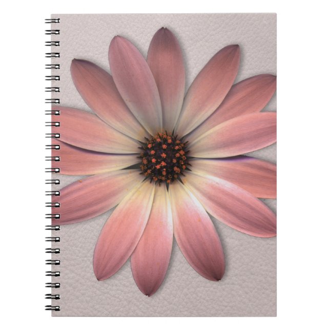 Carnet Marguerite Rose - Image de Fond de Texture en Cuir (Devant)