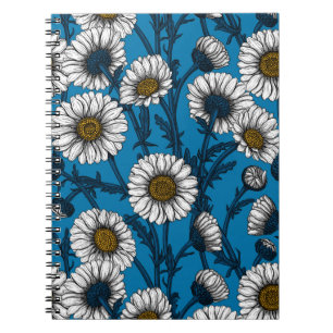 Carnet Marguerites sur bleu