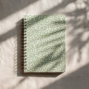 Carnet Marguerites vert sauge dessinées à la main - Flora