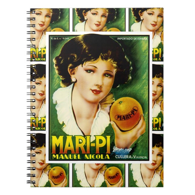 Carnet Mari Pi Orange Étiquette multi-impression (Devant)