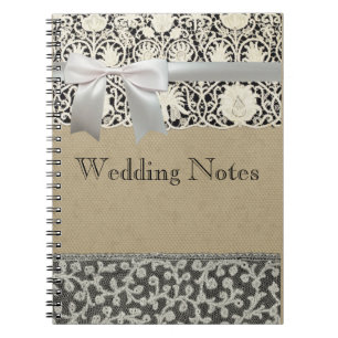 Carnet Mariage Antique Dentelle Lin Blanc Classique Joli