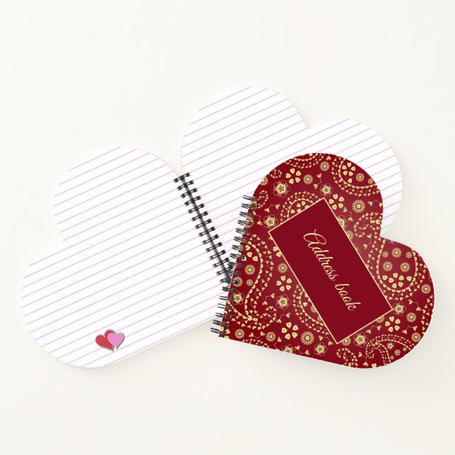 Carnet Mariage d'adresse Keeper Burgundy & Paisley Set No (Intérieur)