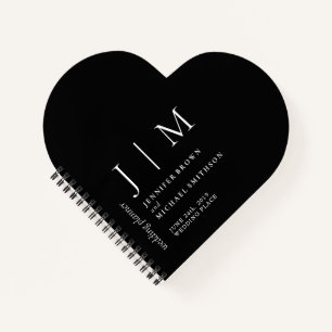 Carnet Mariage d'amour simple formel noir et blanc