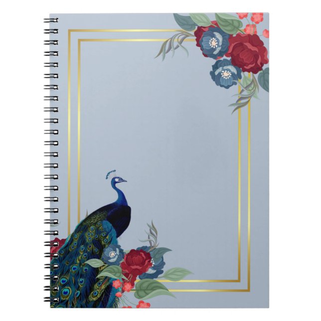 Carnet Mariage de automne d'hiver Peacock Blue Burgundy (Devant)