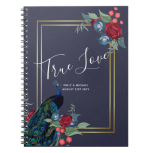 Carnet Mariage de automne d'hiver Peacock Blue Burgundy