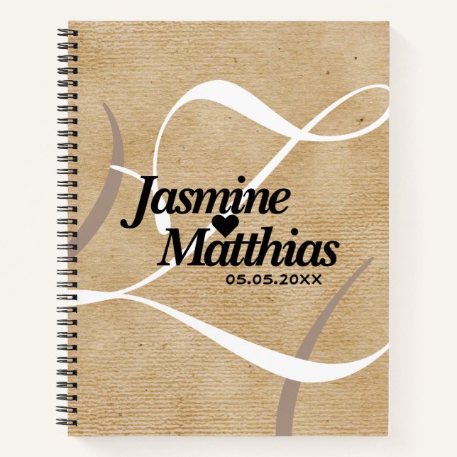 Carnet Mariage de Burlap Vintage rustique (Devant)