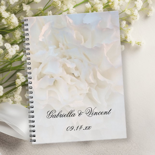 Carnet Mariage de fleurs de carnation blanche (Créateur téléchargé)