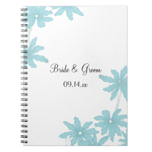 Carnet Mariage de marguerites bleu clair