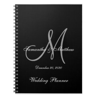 Carnet Mariage de monogramme noir gris