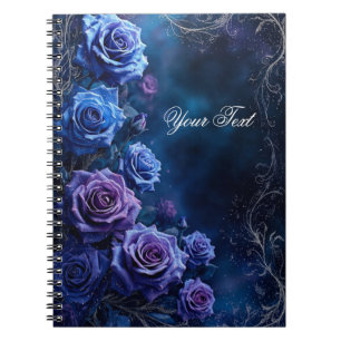 Carnet Mariage de roses bleues et violettes fantaisie