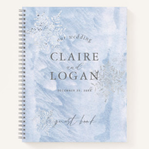 Carnet Mariage des flocons d'argent d'hiver congelés