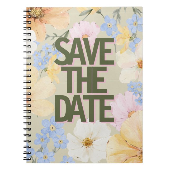 Carnet Mariage d'illustration florale aquarelle (Devant)