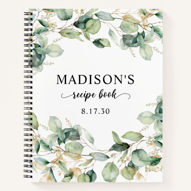 Carnet Mariage Élégant aux Feuilles d'Eucalyptus (Devant)