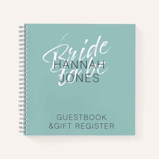 Carnet Mariage Élégant Moderne Turquoise Vert Menthe  (Devant)