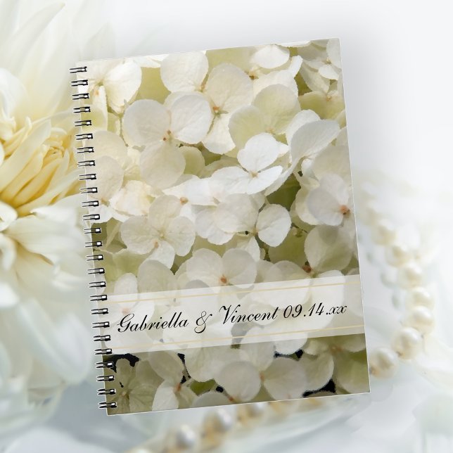 Carnet Mariage floral blanc Hydrangea (Créateur téléchargé)