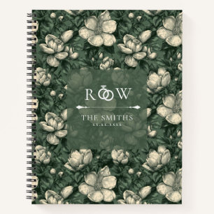 Carnet Mariage Floral de Pétales de Gardenias Verts Bienh