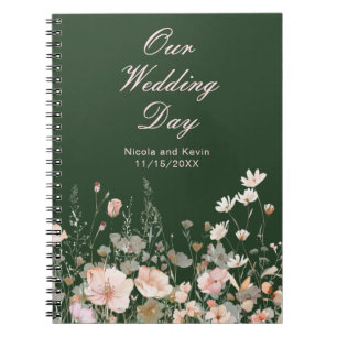 Carnet Mariage floral rose rose rose fleur sauvage