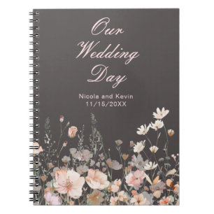 Carnet Mariage floral rose rose rose fleur sauvage