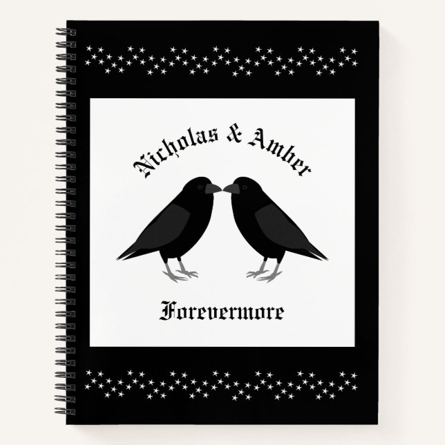 Carnet Mariage gothique Baiser Ravens Personnalisé (Devant)