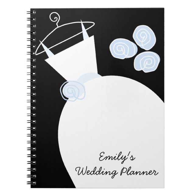 Carnet Mariage Gown bleu "Wedding planner" noir (Devant)