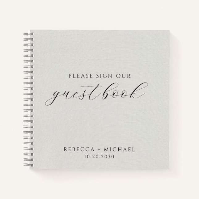 Carnet Mariage minimaliste moderne gris (Devant)