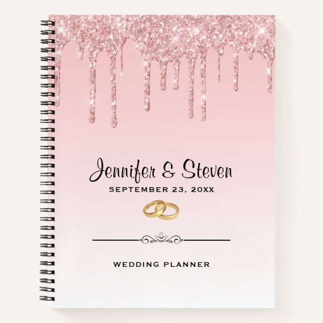 Carnet Mariage moderne  Rose Parties scintillant Drives & (Devant)