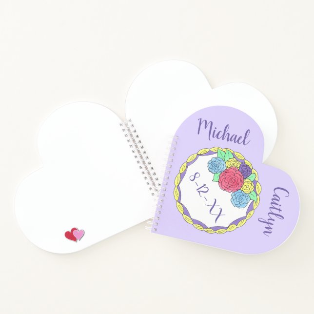 Carnet Mariage personnalisé mariée de gâteau groom floral (Intérieur)