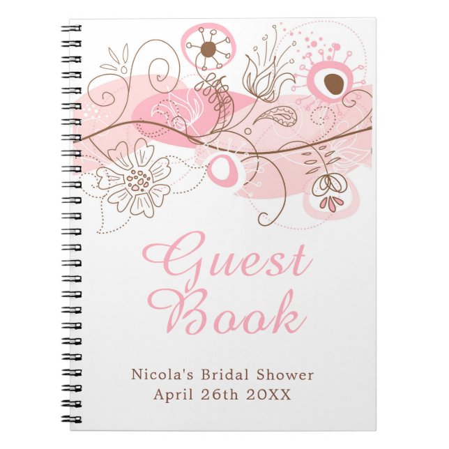 Carnet Mariage Pink Floral Twist Fête de mariage (Devant)