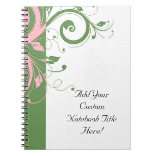 Carnet Mariage rose et vert floral