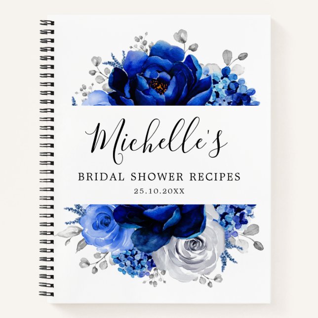 Carnet Mariage Royal Bleu Blanc Argent Métallisé (Devant)