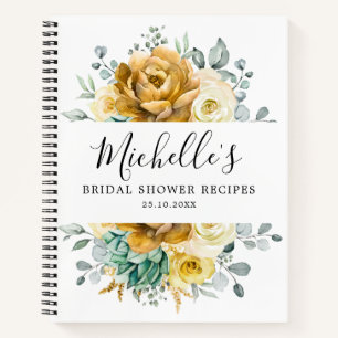 Carnet Mariage Shower Jaune Moutarde Floral Sage Verdure