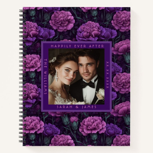 Carnet Mariage Traditionnel de Jardin de Œillet Violet à  (Devant)