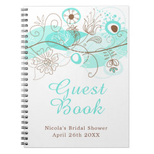 Carnet Mariage Turquoise Floral Twist