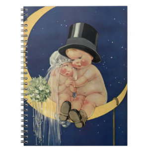 Carnet Mariage Vintage, joli mariée et marié sur une Lune