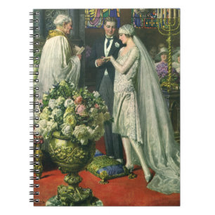 Carnet Mariage Vintage, Mariée et Marié avec Menorah