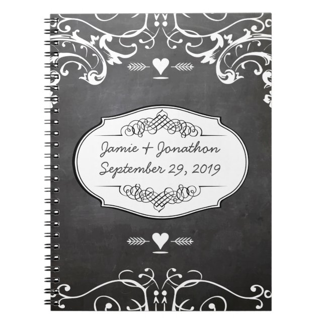Carnet Mariages de typographie sur tableau noir (Devant)