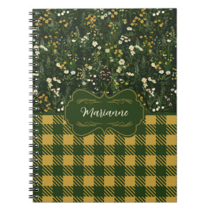 Carnet Marianne Dark Daisy Plaid Floral